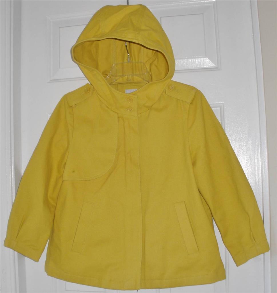Yellow Gap Womens Raincoat Gap Womens Canary Yellow Hooded - Main Image