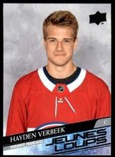 2020-21 Upper Deck Young Guns JEUNES LOUPS Hayden Verbeek Rookie Montreal