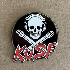 K.U.S.F. Enamel Pin Button Badge Metal Punk Rock Radio San Francisco
