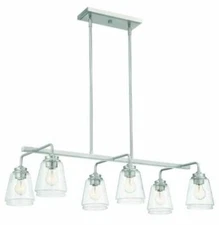 Park Harbor Brushed Nickel 6-Light 18"W Linear Pendant