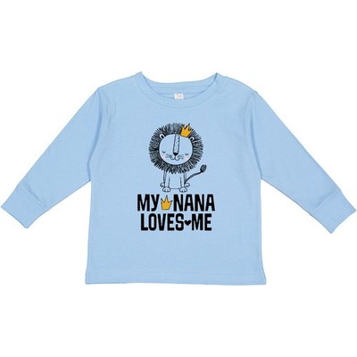 Inktastic My Nana Loves Me Grandson Lion Toddler Long Sleeve T-Shirt Zoo Animals