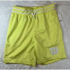 Wilson Medium Mesh Lined Tennis Shorts Embroidered LogoBoys M YELLOW WBH507