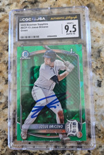Josue Briceno Signed 2025 Bowman Baseball Card #BCP-13 CGC JSA Tigers /99 Green