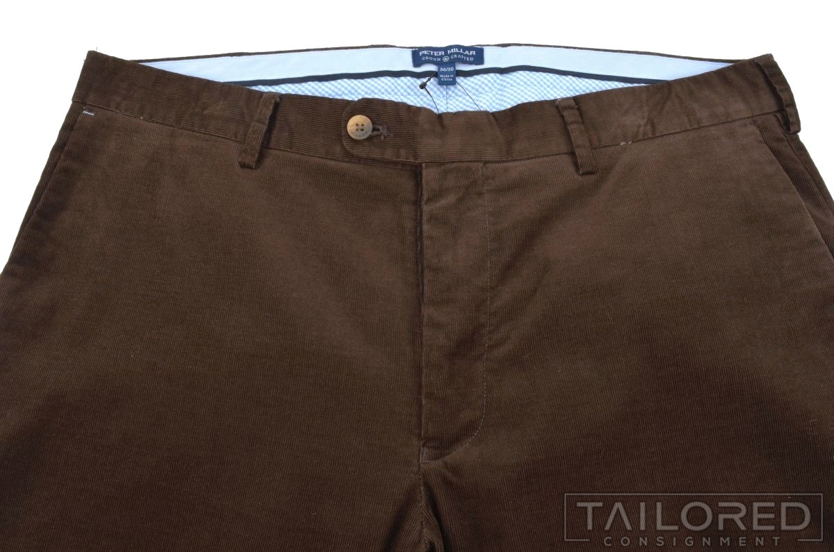 PETER MILLAR Crown Crafted Solid Brown Cotton Men… - image 2