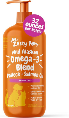 Wild Alaskan Omega-3 Blend Pollock + Salmon Oil for Dogs and Cats- Skin and Coat