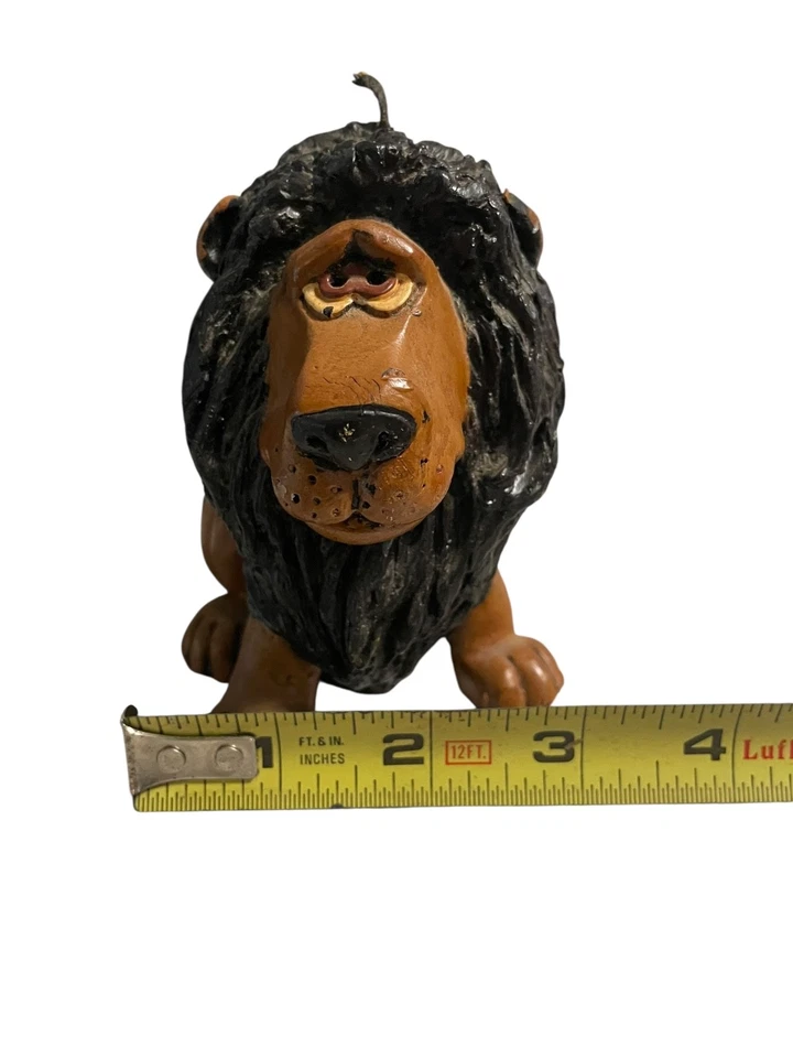 Estatuilla de vela vintage en forma de león - decoración de animales coleccionables Foto 2 de 4