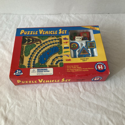 NEW SMALL WORLD TOYS PUZZLE VEHICLE SET SERIES TRAIN SET 9281T 10 PIECES