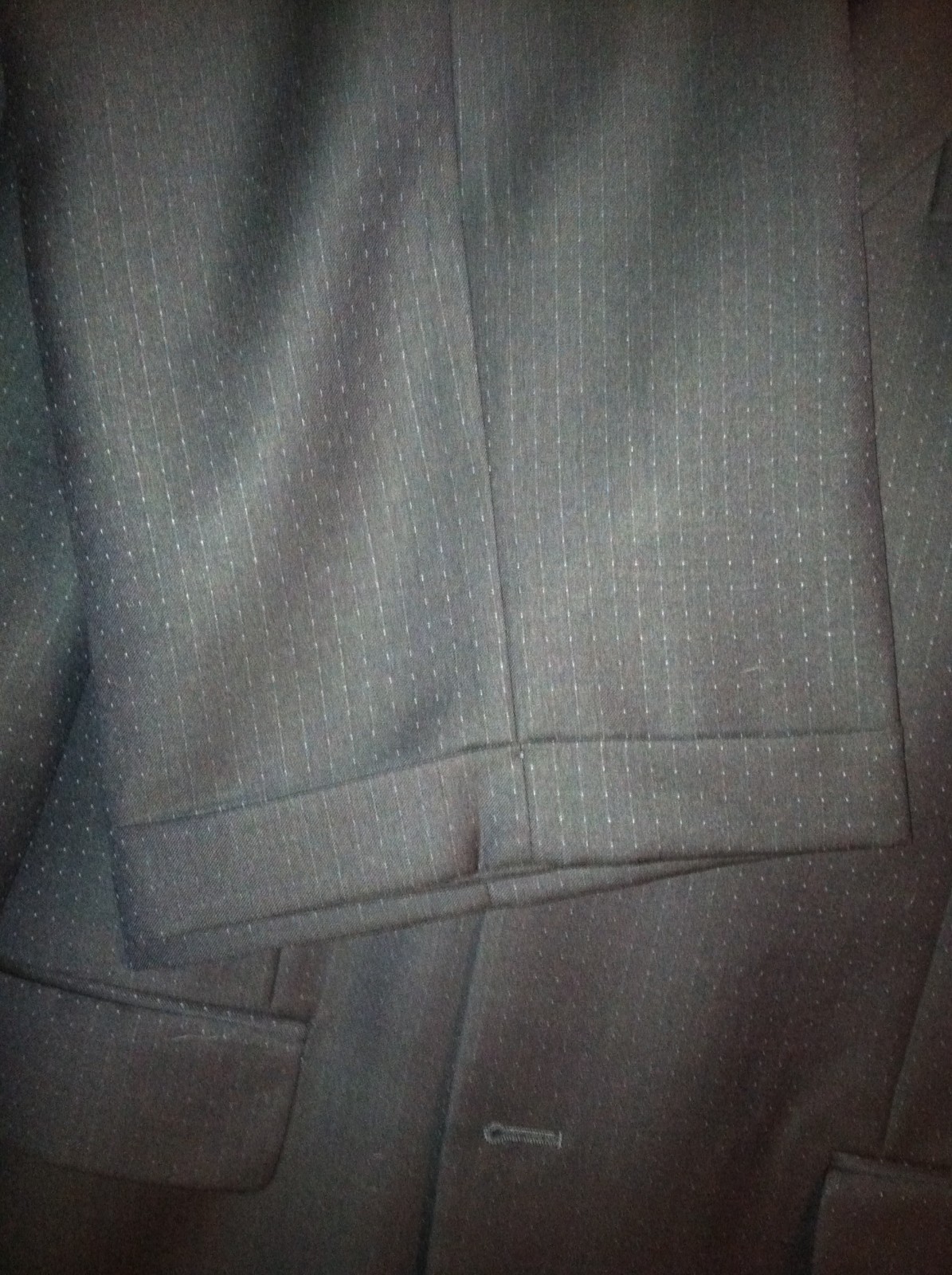 Vintage Yves Saint Laurent Suit Mens 46R Navy Pinstripe/Dots 3 Button 100% Wool  thumbnail 5