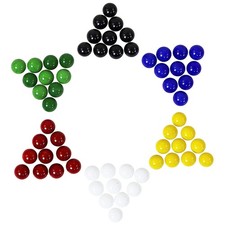 Mega Game Replacment Marbles 14mm -Solid Glass-60 Pieces - Chinese Checkers, ...