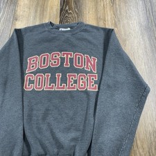 Vintage Boston College Sweatshirt Mens S Gray Team Student Crewneck Logo Sweater