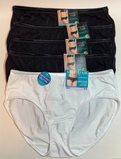 NWT 5 Vanity Fair Illumination Hipster Panties 18107 Black/White Size 6/M