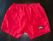 Vintage 1980s 90s Sea-Doo Red Men  s Polyester Swim Trunks Large Lined 4.5  In
