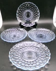 4-set 5-3/4” Vintage Anchor Hocking Sapphire Blue Bubble Glass Plates