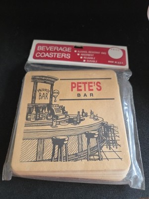 Vintage Set Of 6 Personalized Beverage Coaster's. New In Package.