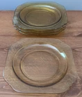 Set of 4 Vintage Federal Glass Madrid 1930s Depression Glass 7.5” Salad Plates