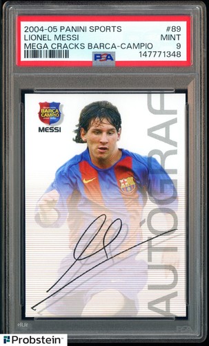 2004-05 Panini Sports Mega Cracks Barca-Campio #89 Lionel Messi RC Rookie PSA 9
