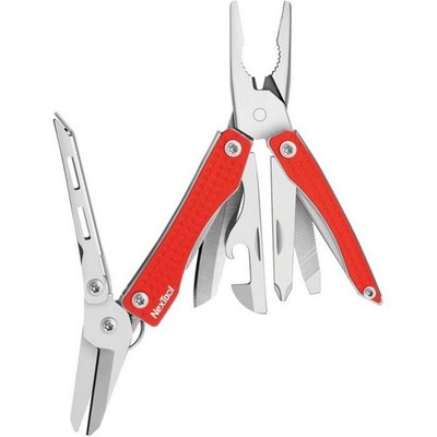NexTool Mini Flagship Multitool Plier Scissors Openers File Red Handle - NE20051