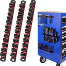 WORKPRO Magnetic Screwdriver Organizer and Wrench Organizer, Aluminum Rail Magne