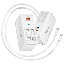 4 in 1 Retractable Wall Charger with Dual Cables,40W Retractable Phone Charge...