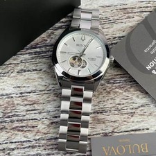 New Bulova Surveyor Men's Automatic Watch 96A274 White Dial Stainless Steel 42mm