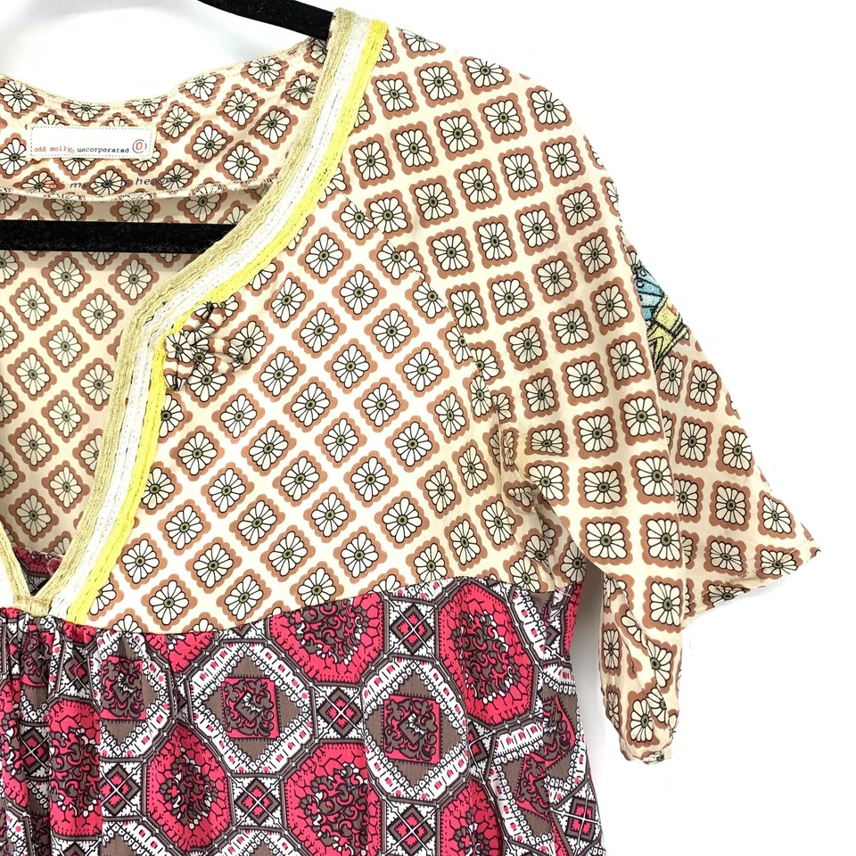 Blusa boho multicolor Odd Molly Top para mujer talla 0 seda cachemira mixta Foto 4 de 4