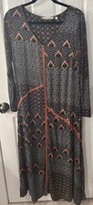 Soft Surroundings Women’s Size M Mercado Maxi Dress Beaded Patchwork Boho Artsy