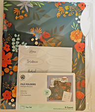Decorative File Folders 3 Colorful Designs Pac 9 Letter 24 Labels 1/3 Tab NEW
