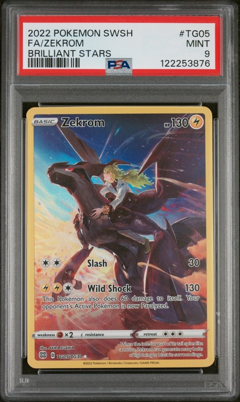 2022 Pokemon SWSH Brilliant Stars Trainer Gallery Zekrom TG05/TG30 - PSA 9