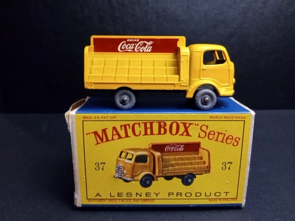 Matchbox #37B Coca Cola Lorry 1960 RARE Small Dark kt GPW Orig D2 Box VNM - Image 3 of 4