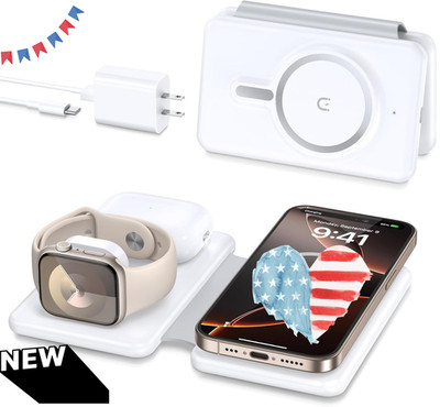 3 in 1 Wireless Charging Station for iPhone 17 16 15 14 Pro Max Apple Watch