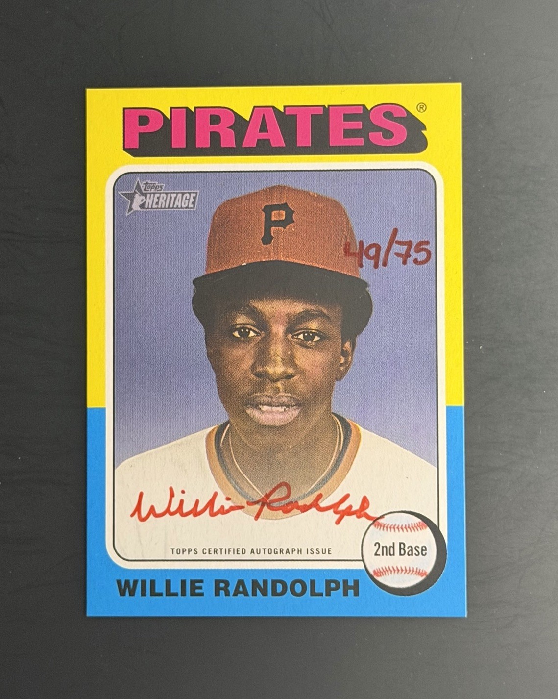 2024 Topps Heritage High Number Willie Randolph Real One Auto Red Ink /75