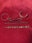 Lot Of 5 Assorted Vintage Bracelets- Costume Jewelry And Silver Tone