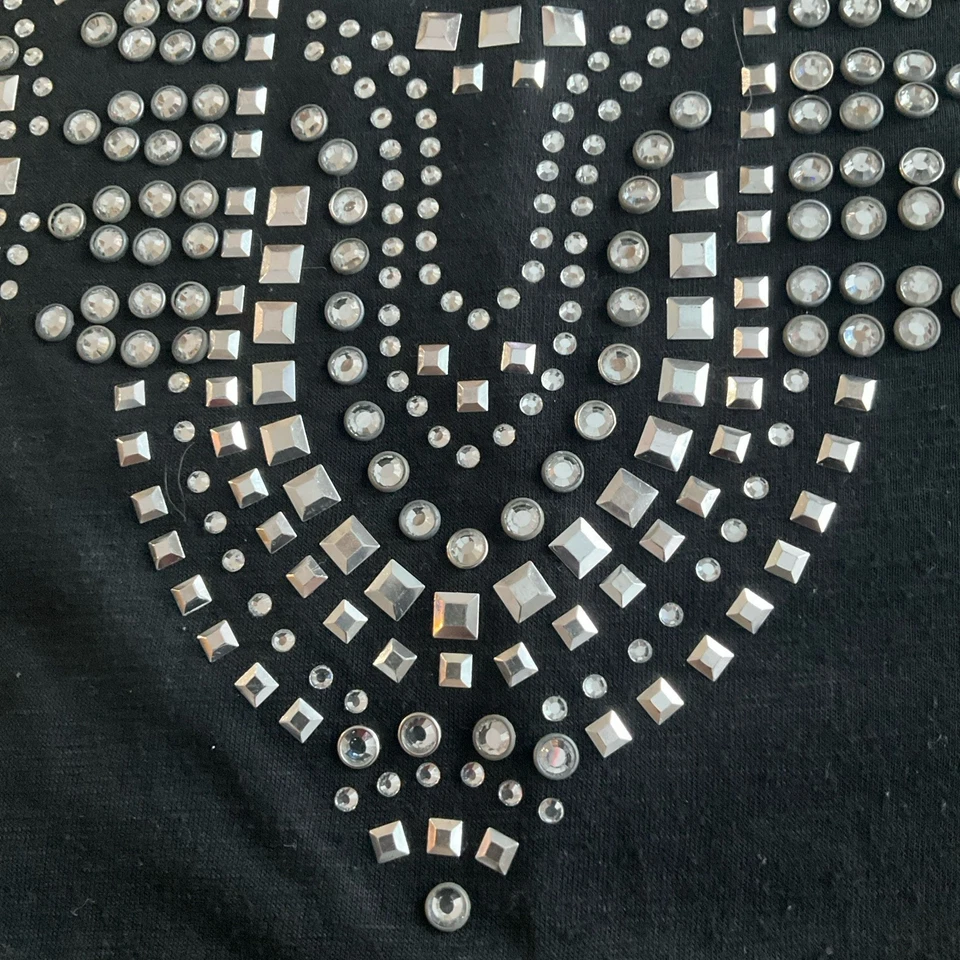 Rock & Republic Black Tank Top with Silver Accents Size Medium - Image 4 of 4