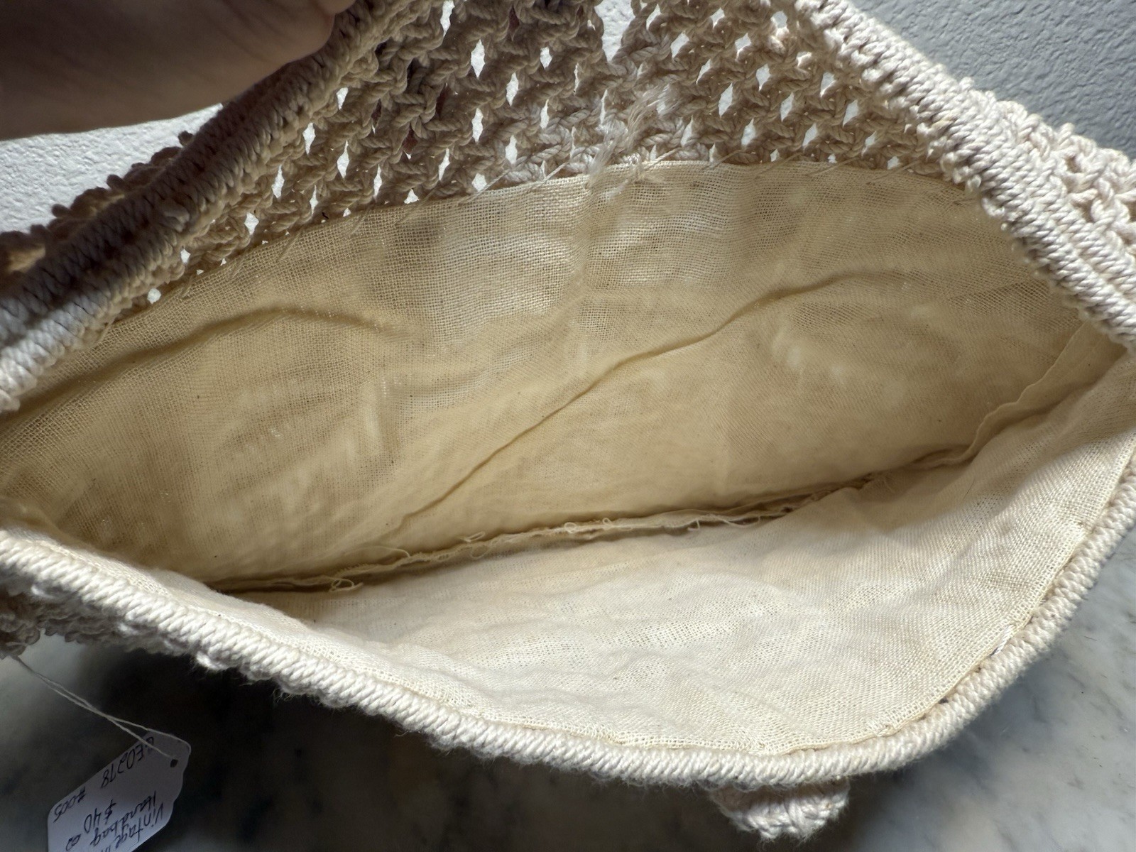 Vintage Macrame Hand Bag - image 4