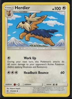 Herdier 175/236 Pokemon Cosmic Eclipse Uncommon Lightly Played