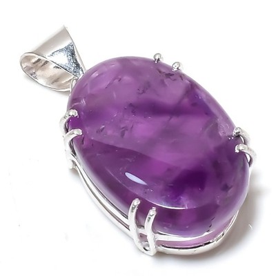 Amethyst Gemstones Handmade 925 Solid Silver Pendant Jewelry Gifts For Wife