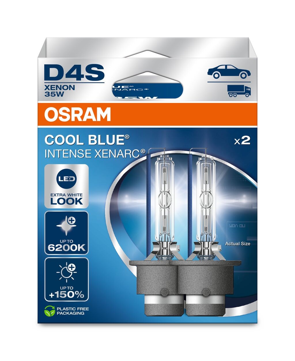 Coppia Lampade Lampadine XENON Ricambio COOL BLUE INTENSE D4S (P32d-5) 35W
