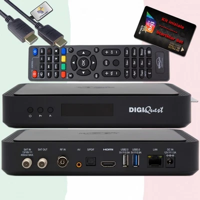 Récepteur Satellite 4K UHD Combo DIGIQuest Q99 TiVuSat Smartcard Activée Noire - Photo 1/4