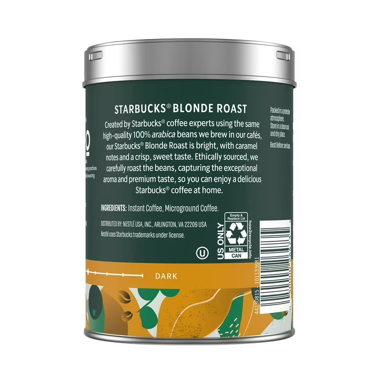 Premium Instant Coffee,  Blonde Roast Coffee, Arabica Beans, 3.17 Oz