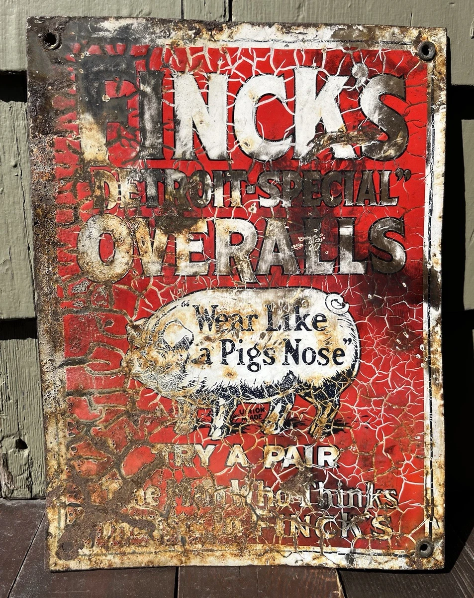 Overalls Sign In Original Advertising Signs (1930-1969) for sale