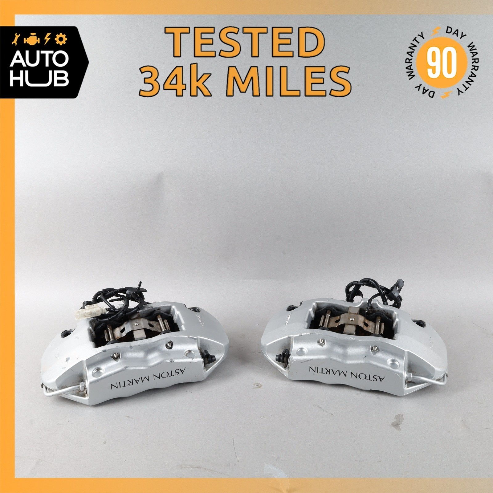 05-17 Aston Martin DB9 V8 Vantage Rear Brake Calipers Set 7G432C465EA OEM 34k