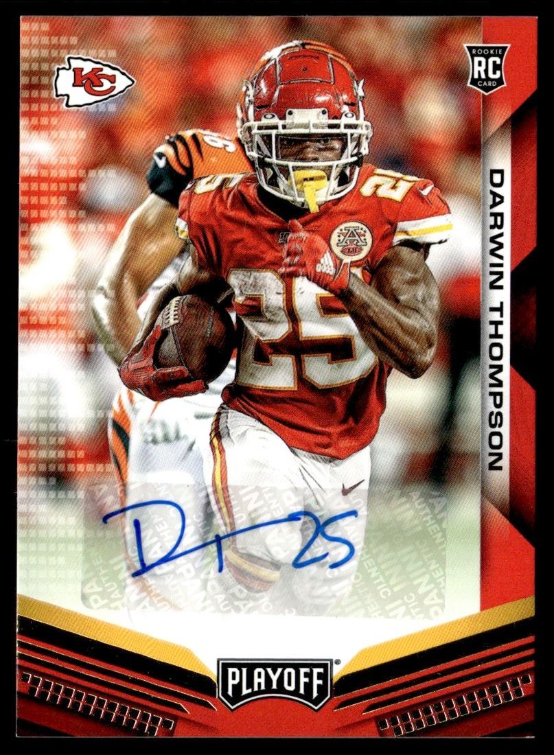 2019 Panini Playoff Rookies Autographs Darwin Thompson Auto Kansas City Chiefs
