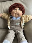 Vintage Cabbage Patch Kid Boy Doll 1984 Brown Hair Outfit EUC Clean