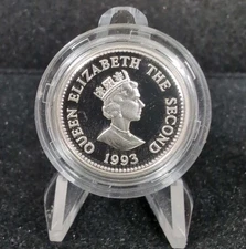 1993 Alderney £1 Silver Proof Crown Coronation In OGP Capsule #5977