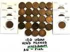 120 Indian Head Small Cent mixed quality, FREE SHIPPING