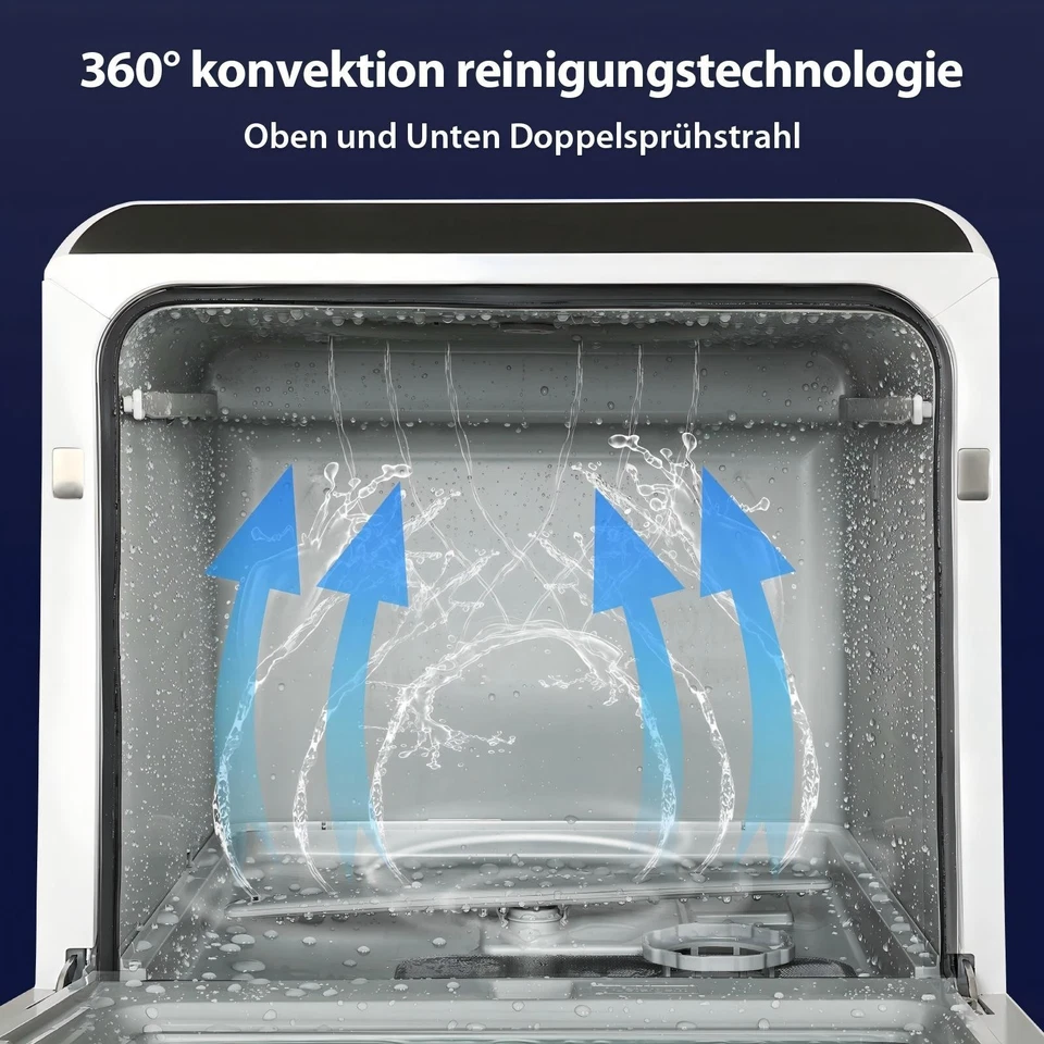 Mini Geschirrspüler 5L Spülmaschine Tischgeschirrspüler Freistehender 43cm 6Modi - Bild 4 von 4