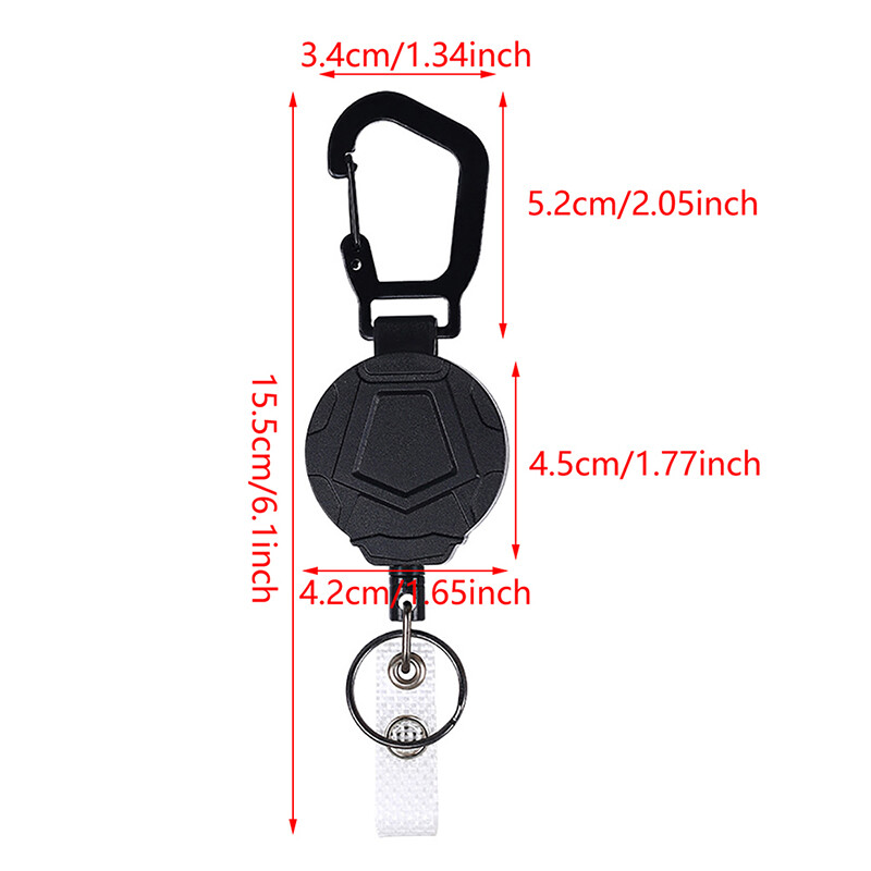 Retractable Metal Wire Keychain Pull Badge Reel ID Lanyard Name Tag