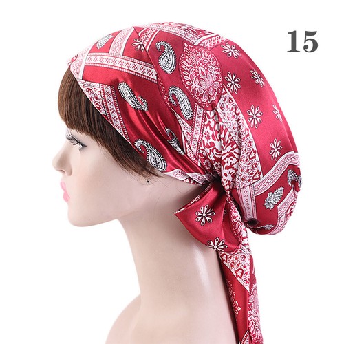 Berretto da notte in seta donna stampa capelli cofano cappello copricapo raso turbante avvolgente capelli - Foto 31 di 37