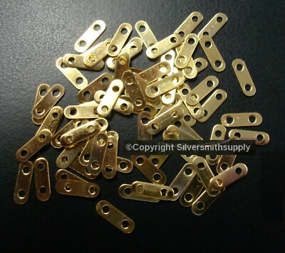 SPACER BARS, 50 Gold plated 2 strand bracelet anklet or necklace spacers FPB036B