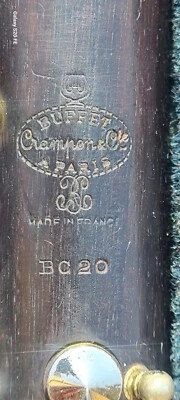 BC20 (= RC) BUFFET CRAMPON CLARINET, REVISED,READY TOPLAY/CLARINETTO REVISIONATO - Imagen 1 de 4